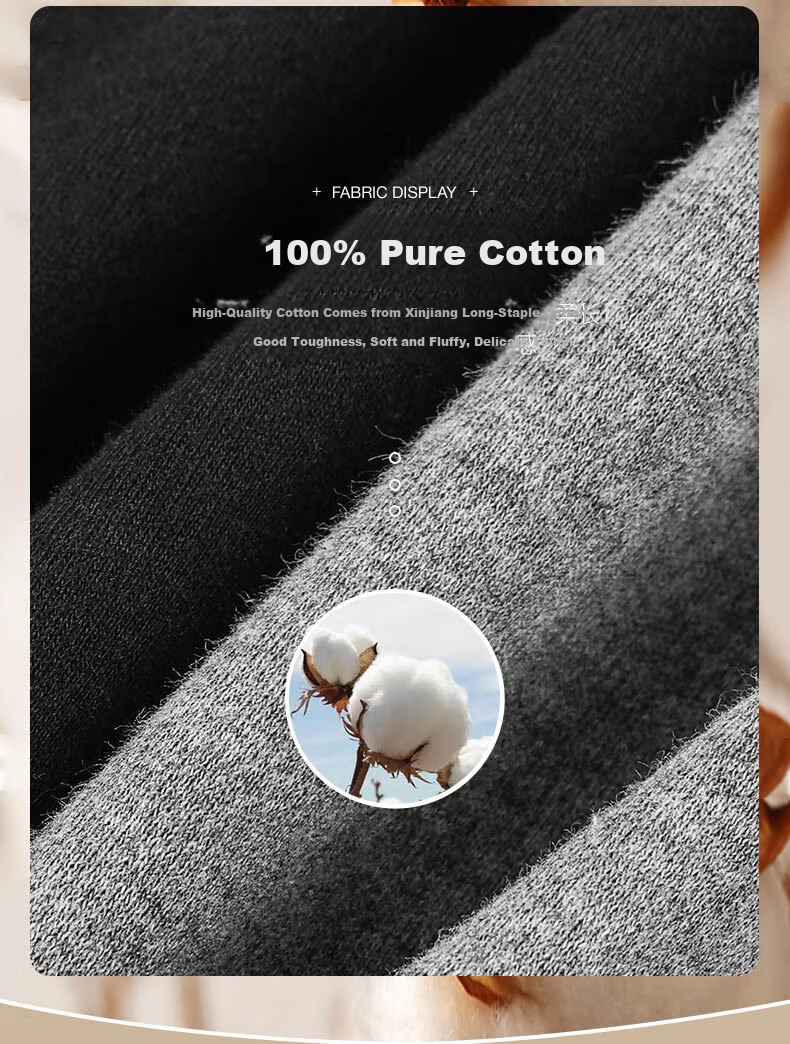 LangSha Men's Autumn Cotton Mid-Neck Windproof Top Thin Pure Cotton Thermal Underwear Invisible Base Layer 3