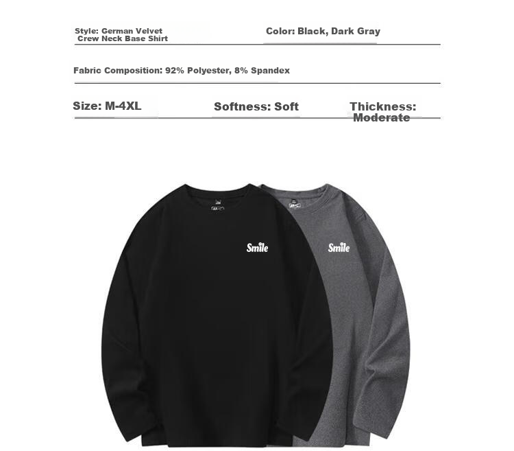 Warrior Long Sleeve T-Shirt Men Autumn Pure Cotton Solid Color Basic Tee Casual Men's Clothing 3
