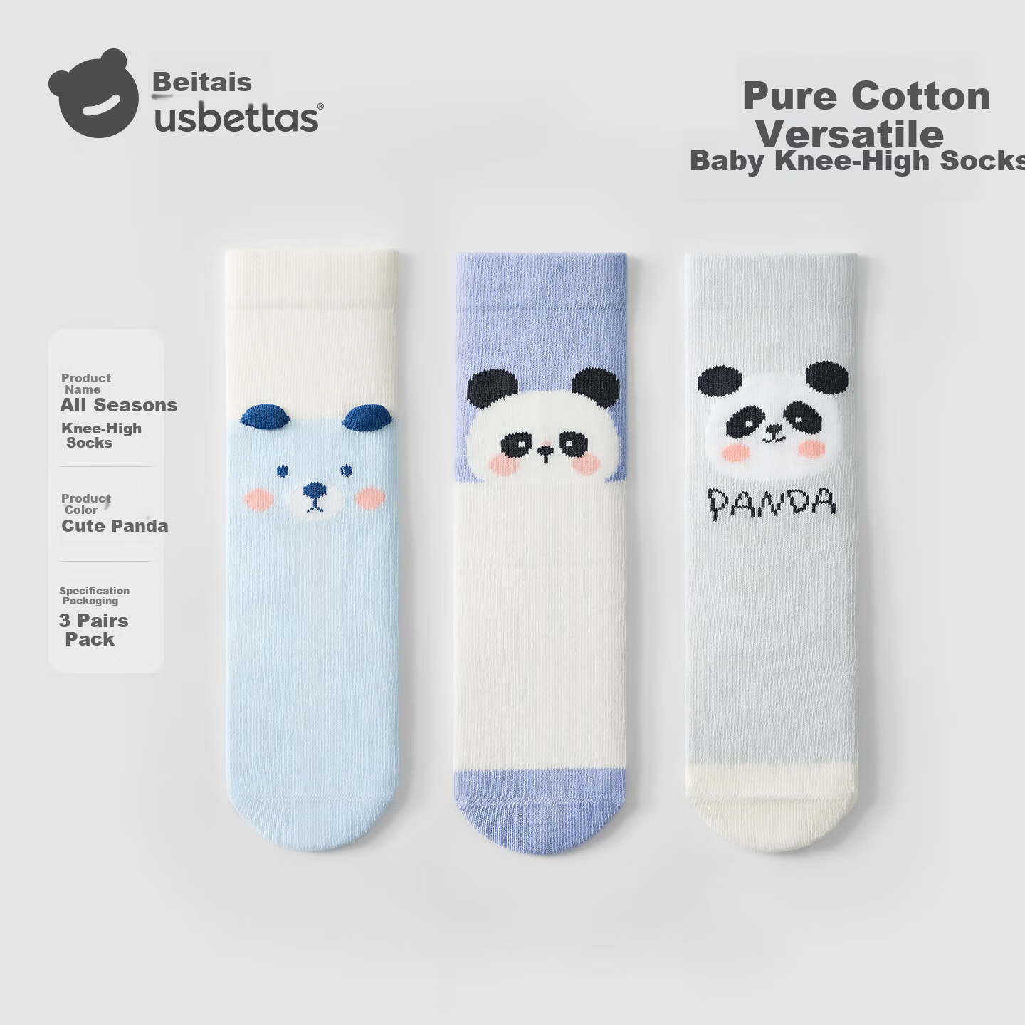 Beitais Children's Socks Baby Spring and Autumn Indoor Breathable Pure Cotton Long Tube Socks for Boys and Girls Toddler Walking