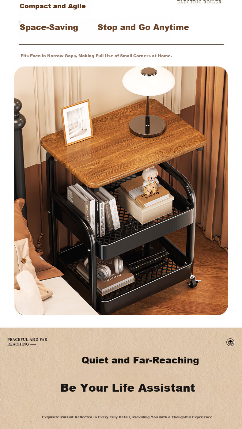 Century Zhenghe Kitchen Storage Rack Floor Cart Bedside Cabinet Living Room Mobile Snack Multi-layer Storage Shelf 5