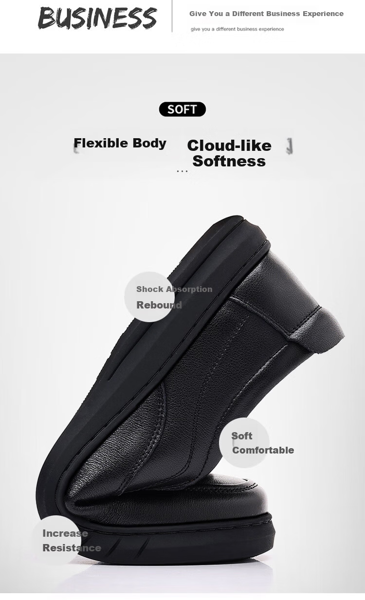 Hengyuanxiang Men's Slip-On Business Casual Breathable Driving Loafers J1628 Black 44 12