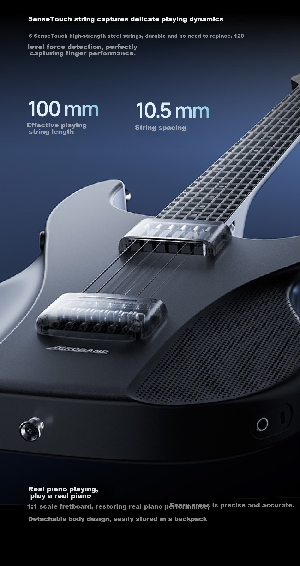 Aeroband Air Band Smart Self-Learning Guitar Automatic Electronic Guitar Beginner Recommended Stringless Guitar Star White 23