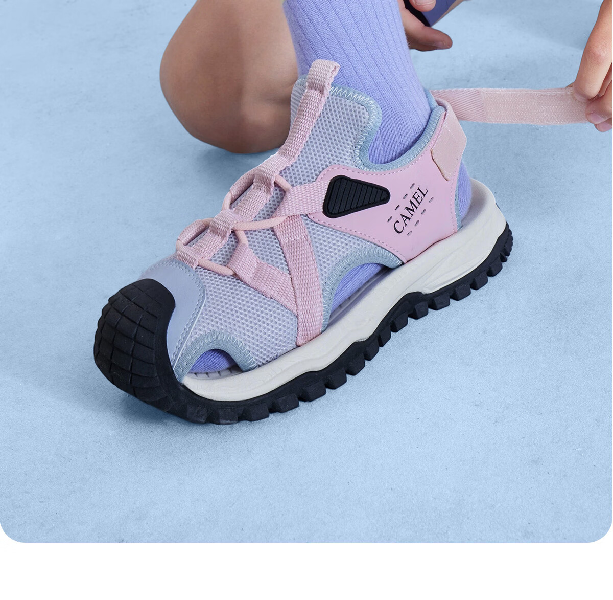 Camel Kids Summer Breathable Closed-Toe Outdoor Casual Beach Sandals Non-Slip Anti-Collision Durable for Older Children 17