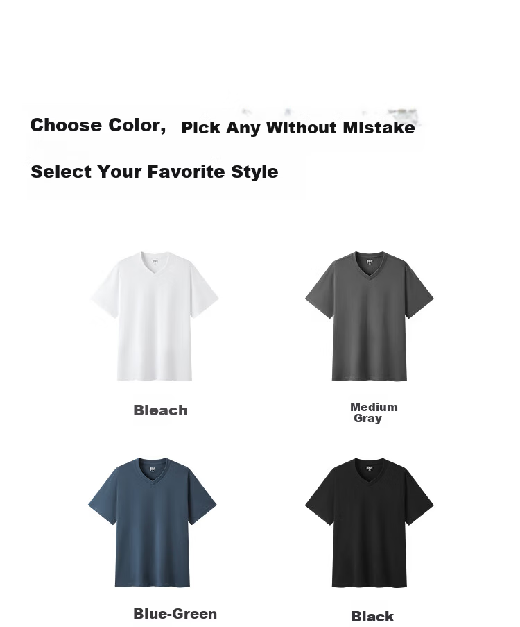 Semir 【3A Antibacterial】Men's Short Sleeve T-Shirt 26 Summer Basic Solid Color V-Neck Casual Tee 109326100101 21