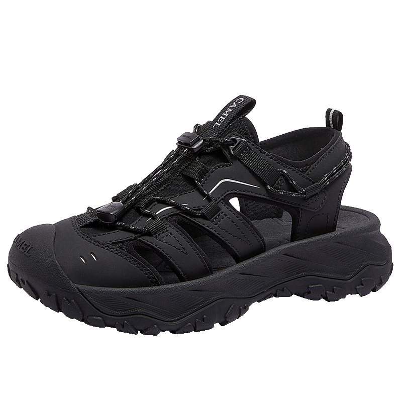 CAMEL Cute Ugly Style Women's Lightweight Outdoor Casual Beach Sports Breathable Sandals L26M162038 Black 36