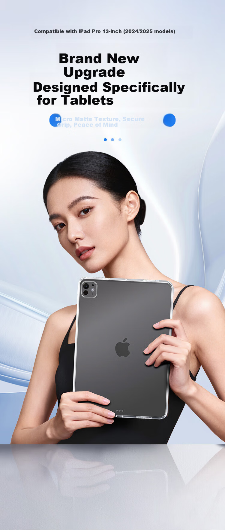 Cooler Master Compatible Apple iPad Pro 12.9 Inch Case 2022/21/20 Full Screen Tablet Protective Cover Lightweight Drop-resistant Transparent Soft Full-wrap TPU Cooling Anti-bend 1