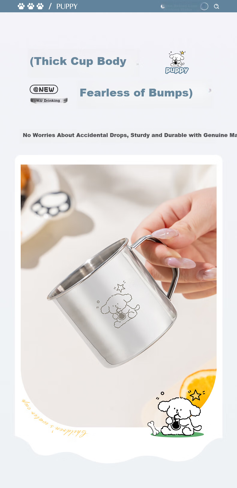 CAIZHI 304 Stainless Steel Kids Water Cup Kindergarten Children's Mug Coffee Milk Cup CZ6271 11