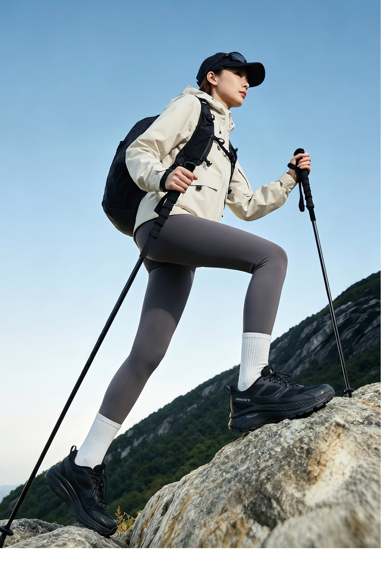 SCALER 【Hiking LOCK】 Lightweight Carbon Fiber Outdoor Trekking Pole Professional Trail Running Hiking Folding Walking Stick Cane 13