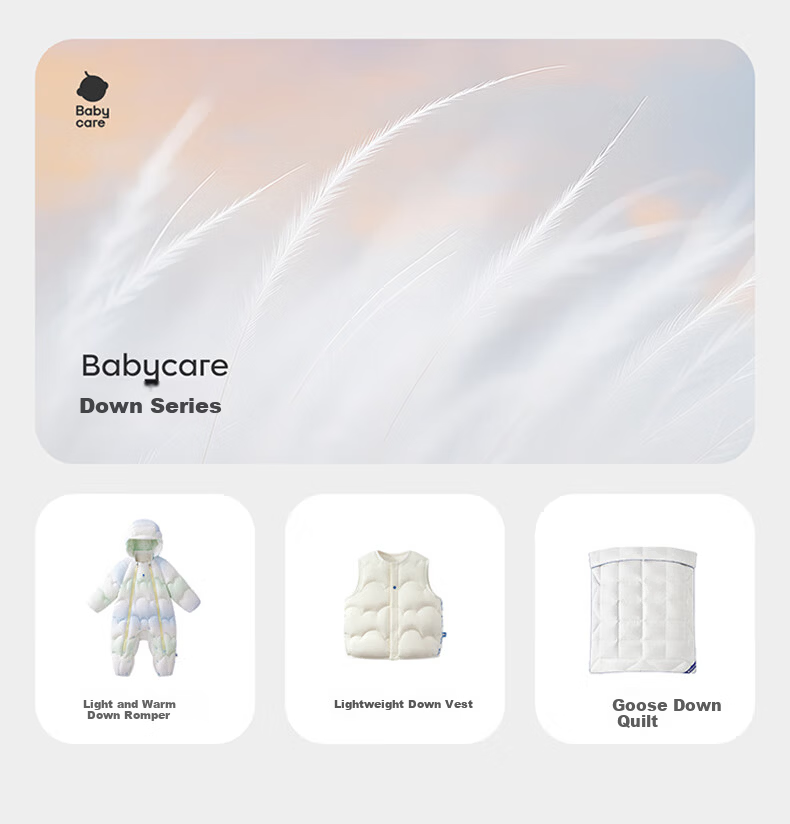 Babycare Kids Down Jacket Autumn Winter White Duck Down Warm Children's Lightweight Outerwear Baby Romper Mint Sky 80 3