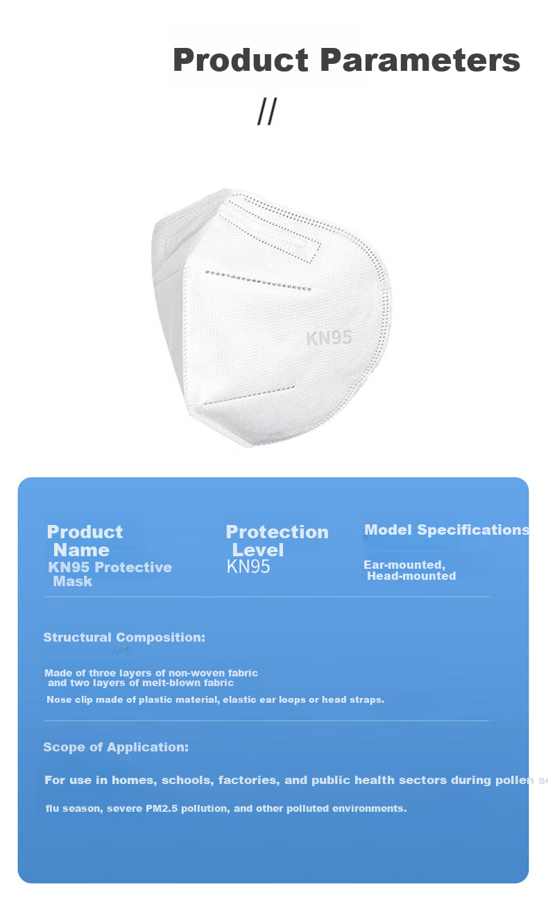 Leyoubaiyi KN95 Mask 50pcs Disposable 3D Dustproof Anti-Droplet Industrial Dust Haze Protection Double-Layer Meltblown Fabric Individually Packaged White 15
