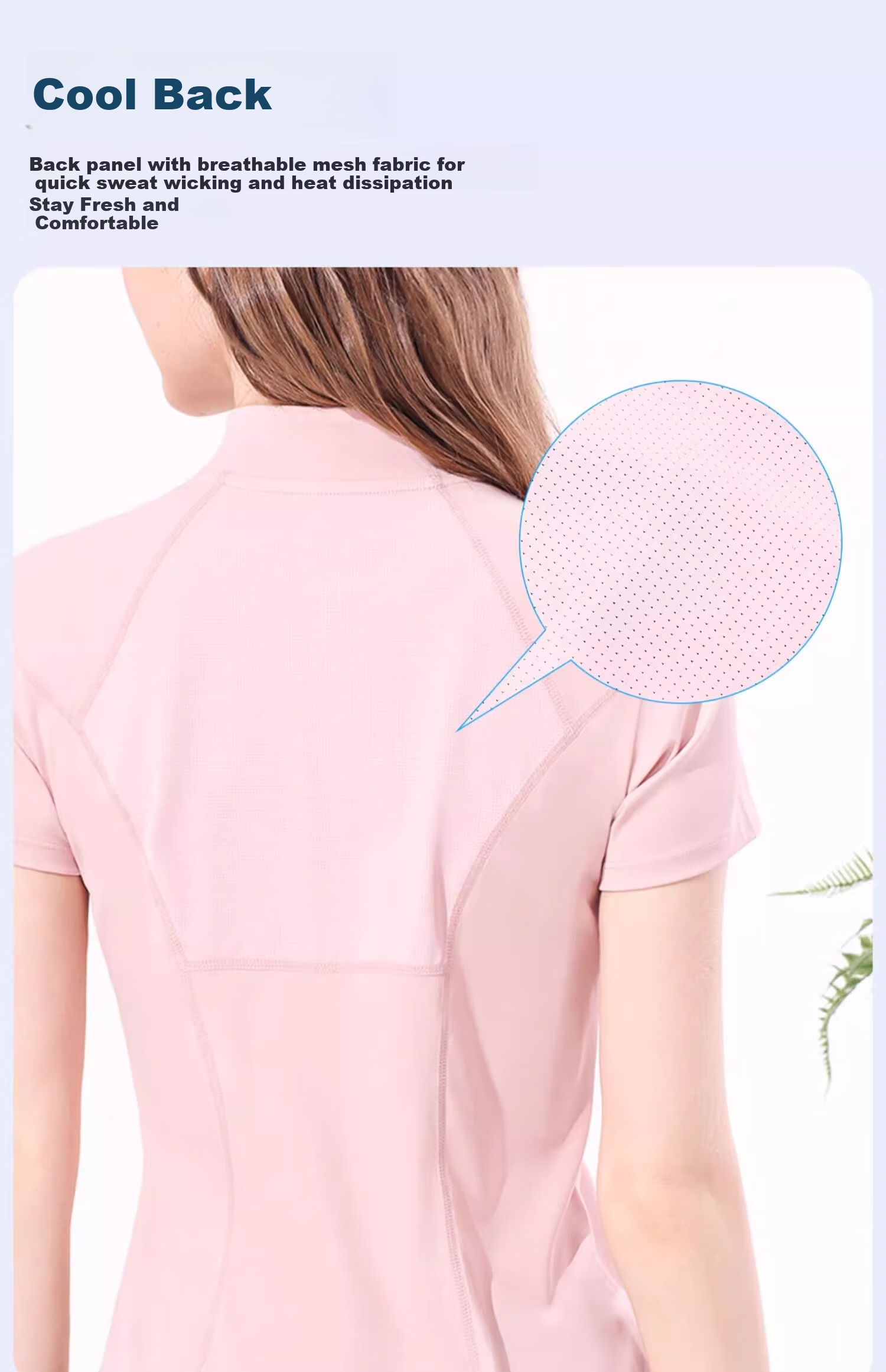 CAMEL Yoga Set Quick-Dry Breathable Sports Women's Short-Sleeve Two-Piece Set L Ice Blue/gray Lavender, Stand-Up Collar Style 10
