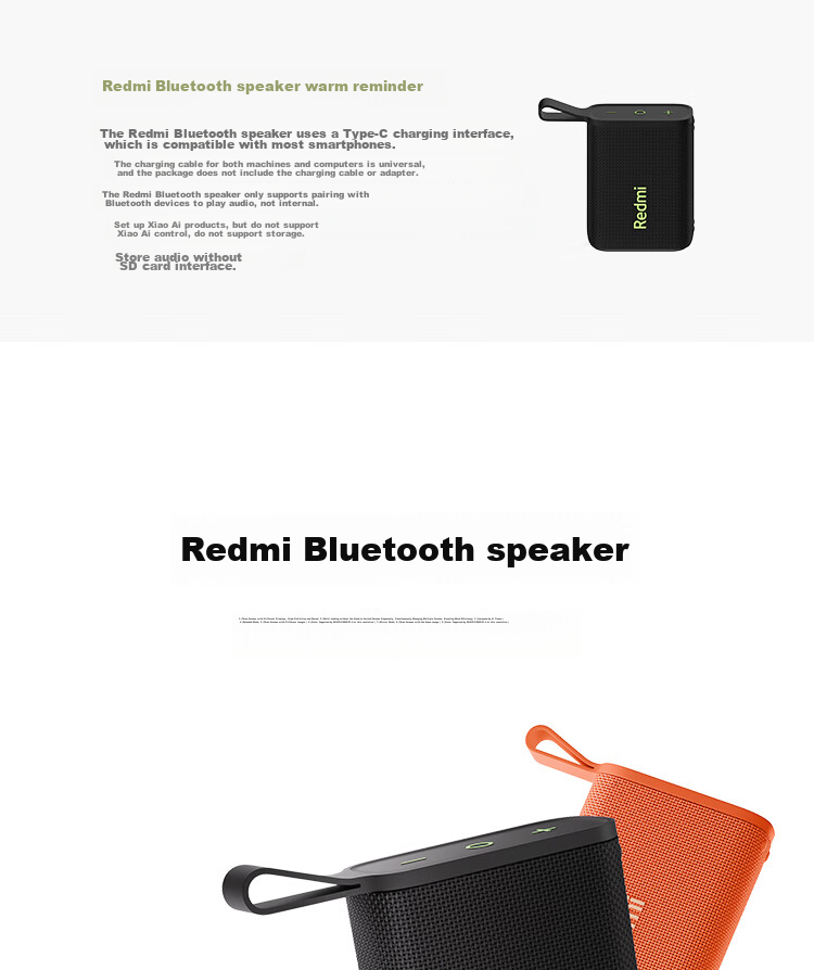 MI Redmi Bluetooth Speaker, Black, MI Speaker Audio System, Long Battery Life, IP67 Dust And Water Resistant, Portable Outdoor Speaker with Subwoofer, High-Fidelity, Gift, Home Use 2