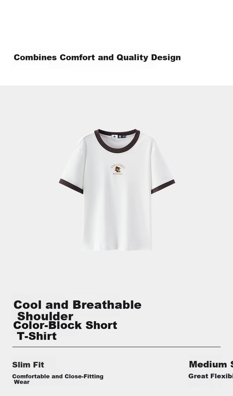 Semir Cooling T-Shirt | Luo Xiaohei Short Sleeve T-Shirt for Women Summer Short Color-Block Slim Fit Shoulder 2026 Top 109326100015 4