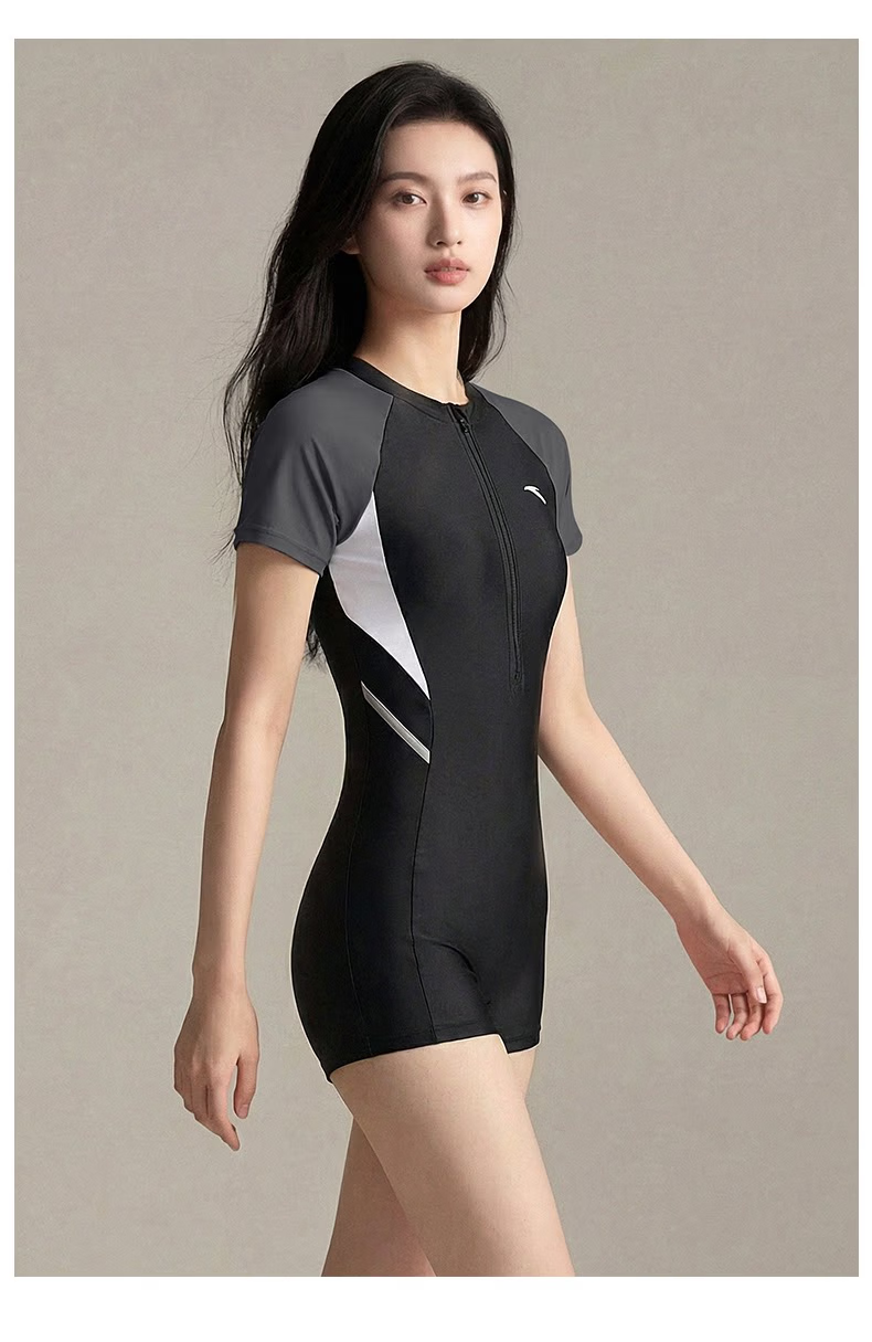 ANTA Women's One-Piece Swimsuit, Boyshort Style, Tummy Control, Sun Protection, Slimming, Conservative, Chlorine-Resistant, Quick-Drying, Suitable for Hot Springs And Sports Activities 12