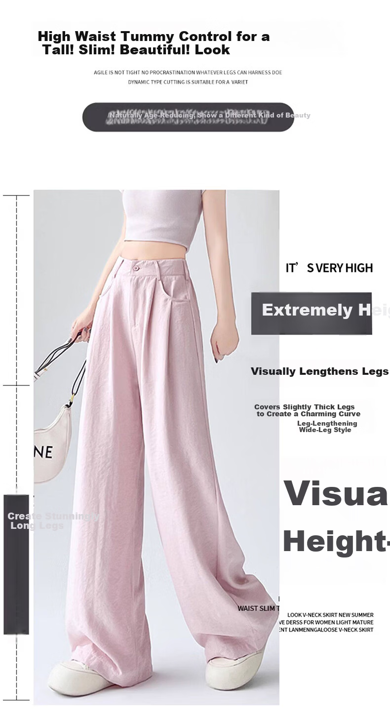 Modal Women's Suit Pants 2026 Spring Summer New Milk Puff Yamamoto Wide-Leg High-Waist Loose Slim Casual Trousers 7