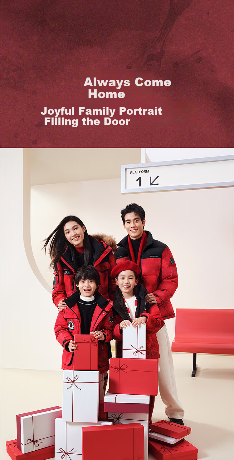 BOSIDENG Off-Season Extreme Cold Goose Down Jacket Unisex Winter Thickened Mid-Length Windproof New Year Red Coat 21