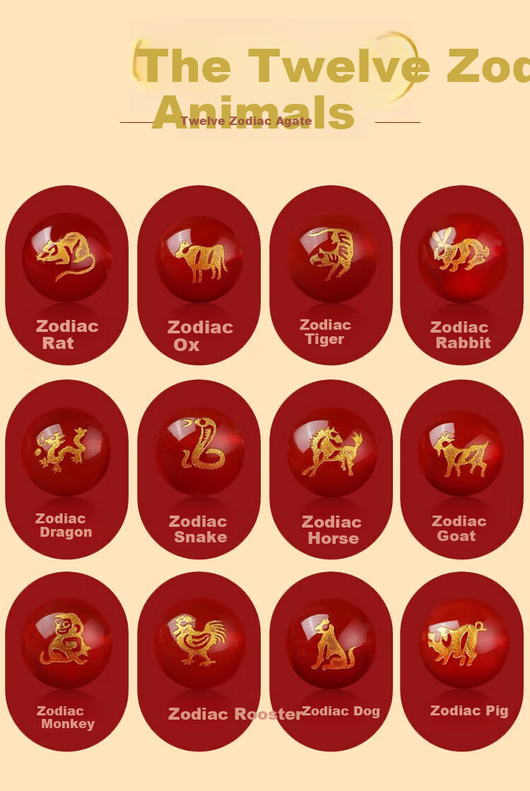 Hongliangyuan 2026 Year of the Horse Red Rope Bracelet Tai Sui Woven Bracelet Three Harmony Zodiac Beads Men's Agate Amulet 3