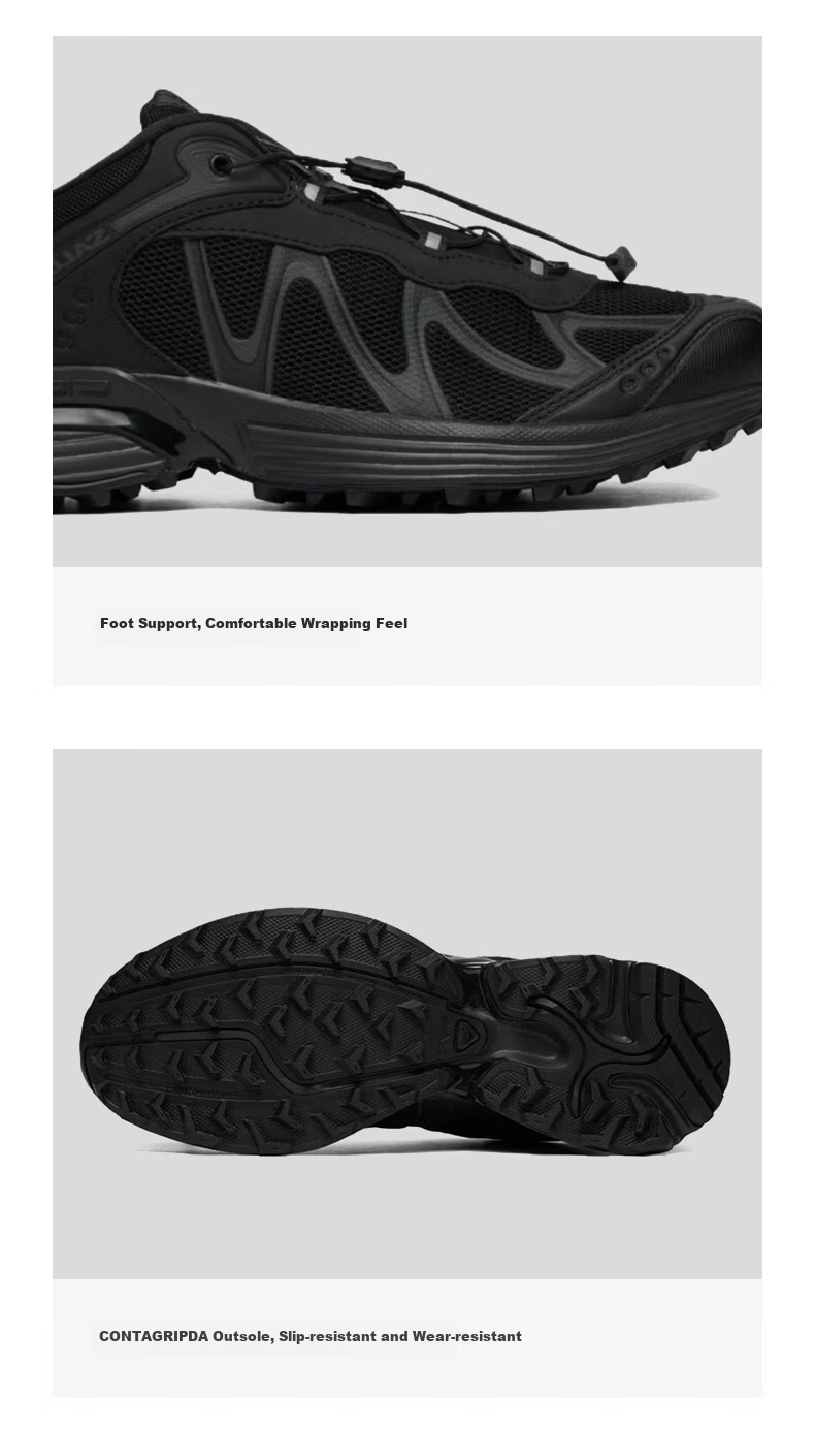 Salomon XT-WHISPER Durable Low-Cut Trail Running Shoes Unisex Black Size 38.5 3
