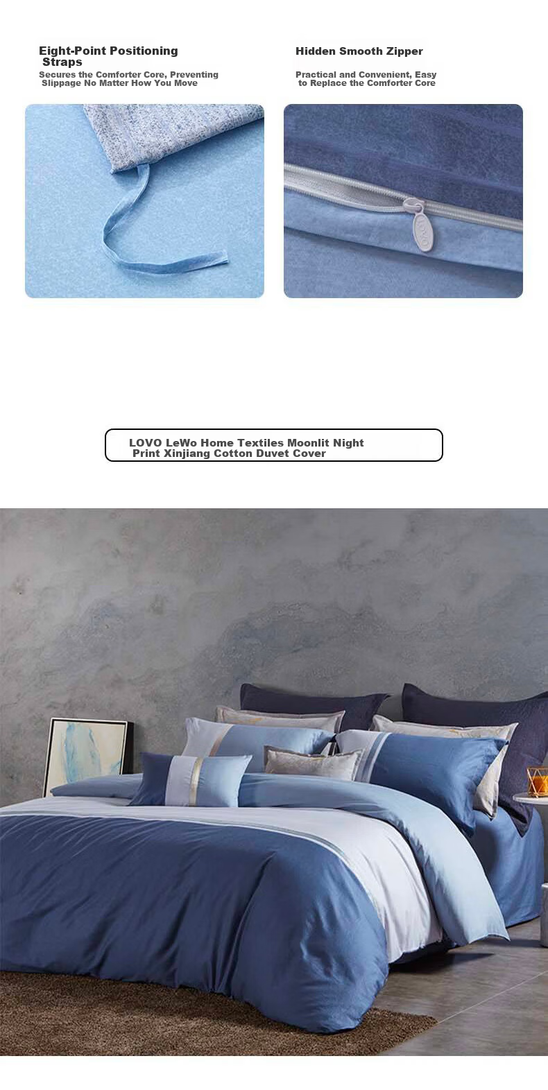 LOVO Luolai Autumn Winter Thickened Pure Cotton Brushed Quilt Cover Bedding 150*215cm Beige Student 9