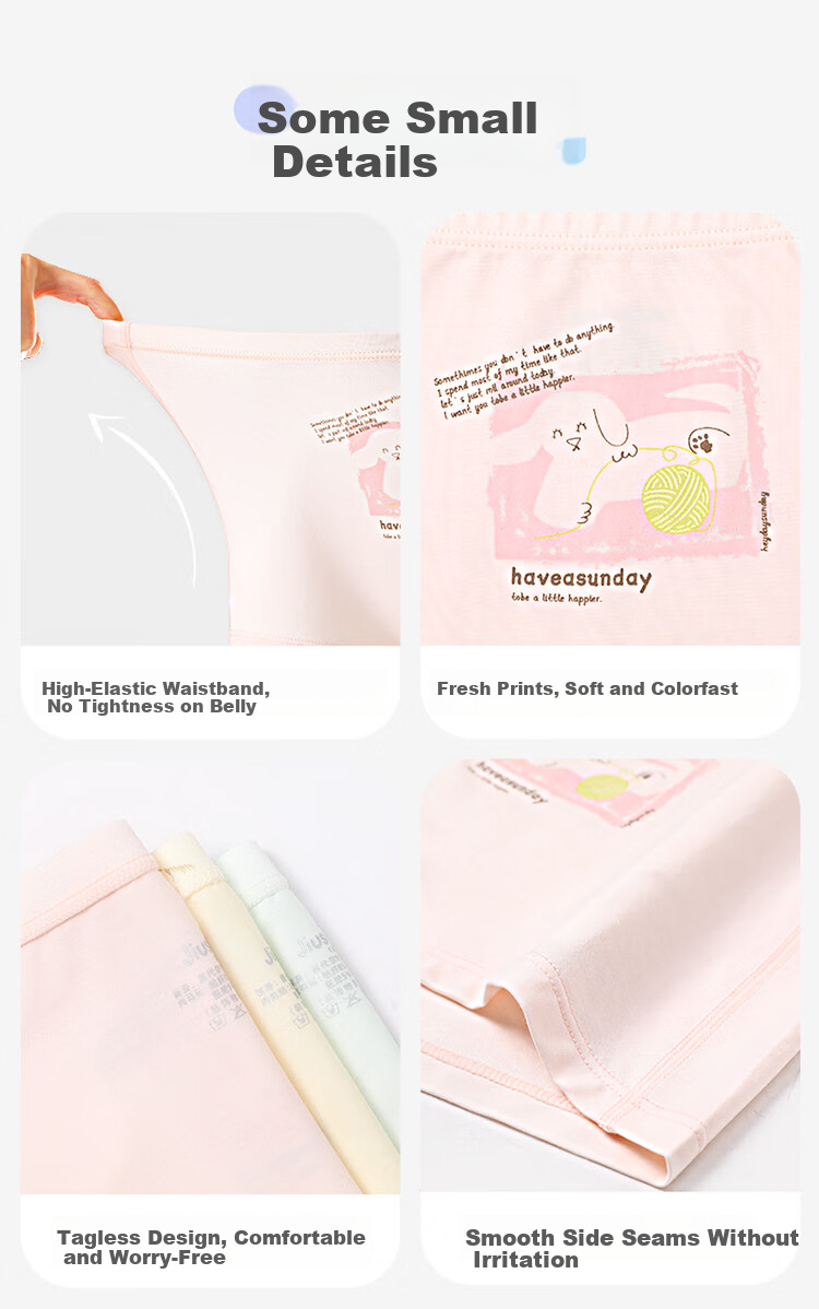 Jiusuiban 7A Antibacterial Children's Underwear Girls Smooth 50S Modal Boxer Briefs Kids Silk Crotch Class A Cartoon Shorts 7