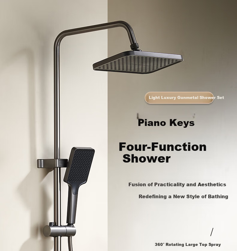 KEGOO Shower Set Integrated Four-Function Piano Key Bathroom High-Pressure Shower Head Bathing Kit K4108 2