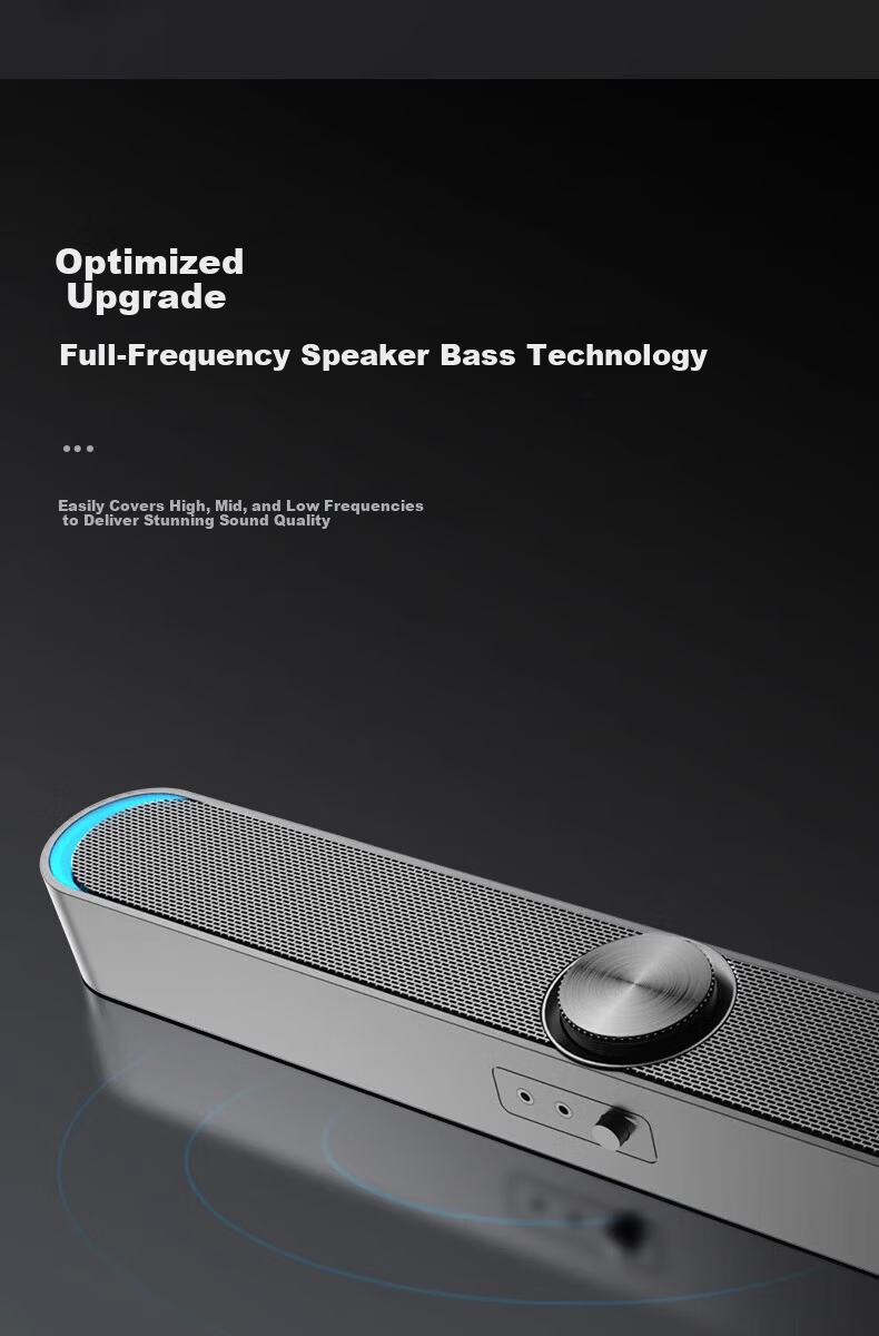 SADA V-198 USB Wired Multimedia Desktop Microphone Speaker Combo with Subwoofer for Computer Laptop Home Use 4