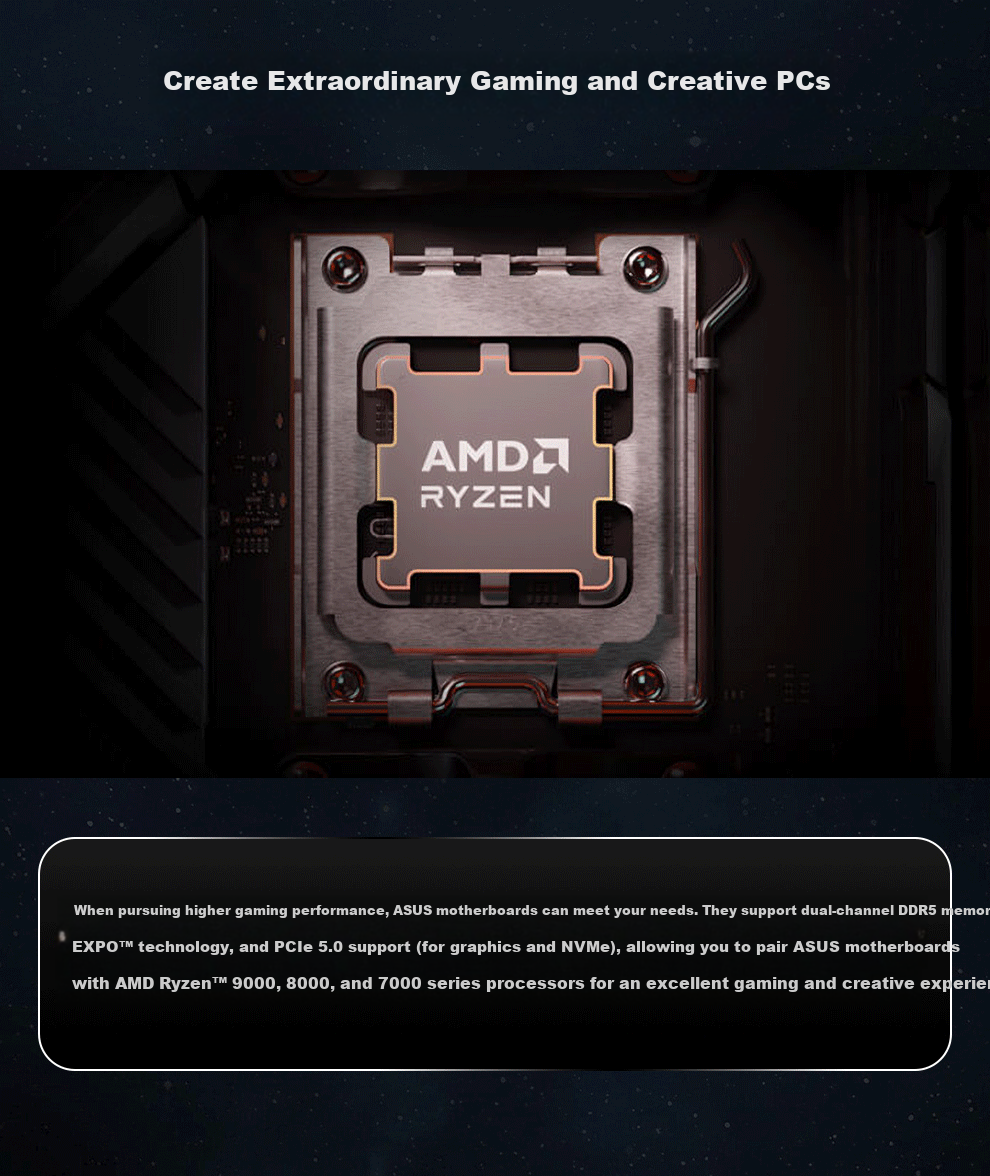 ASUS PRIME B850-PLUS Motherboard, Compatible with CPU 7800X3D/9800X3D/9600X (AMD B850/socket AM5) 4