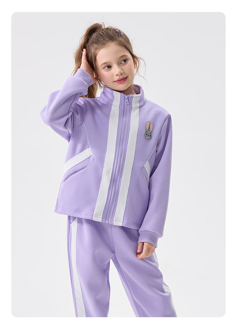Disney Girls' Spring Autumn 2026 New Fashionable Cardigan Jacket and Casual Pants Two-Piece Set 8