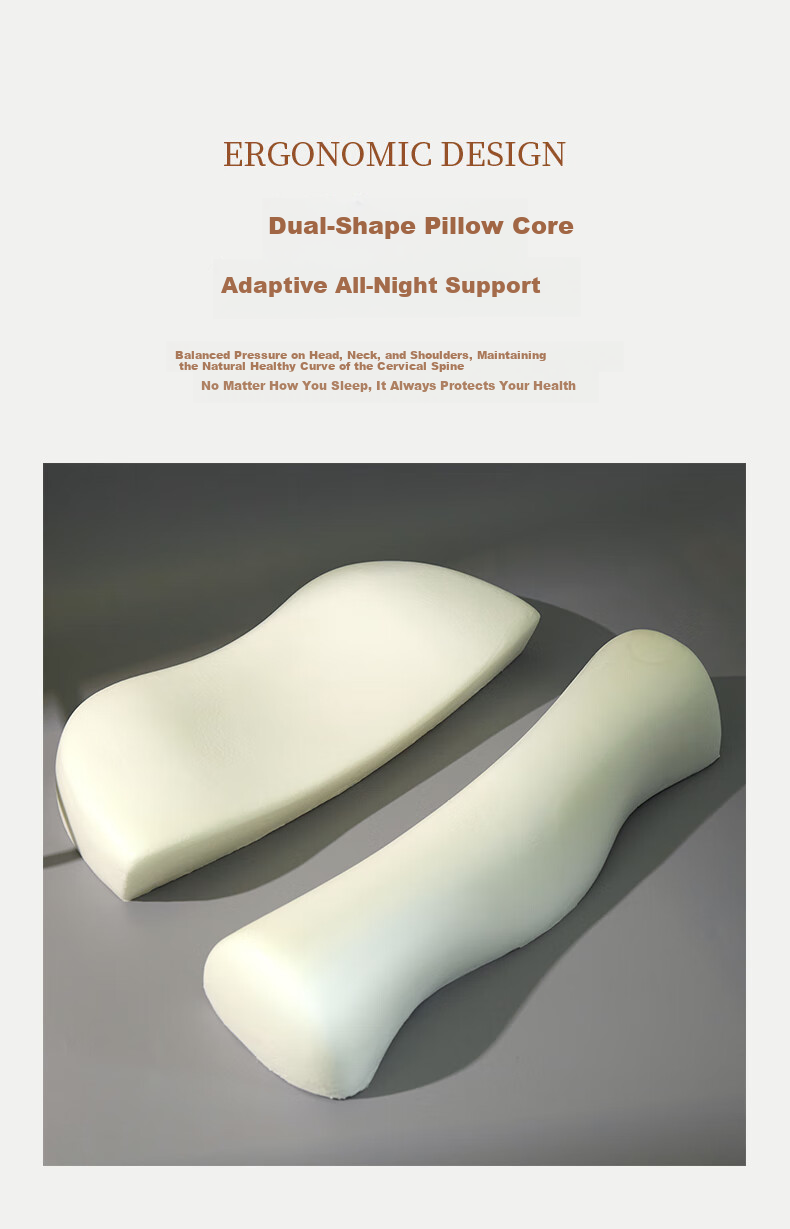La Torretta 2026 New Deep Sleep Zero Pressure Memory Neck Cervical Pillow Slow Rebound Traction 2-in-1 Combination Pillow 5