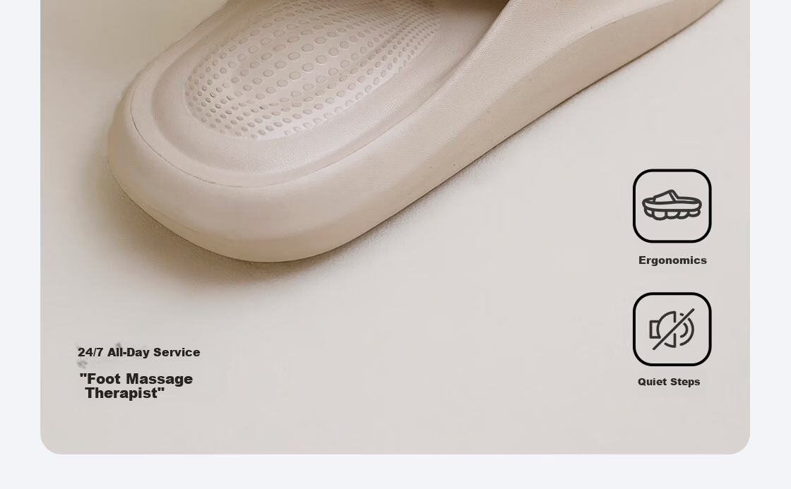 MINISO Little Cloud Shield Rebound EVA Slippers Women Summer Indoor Home Bathroom Non-Slip Slippers Men Oatmeal Size 40-41 14