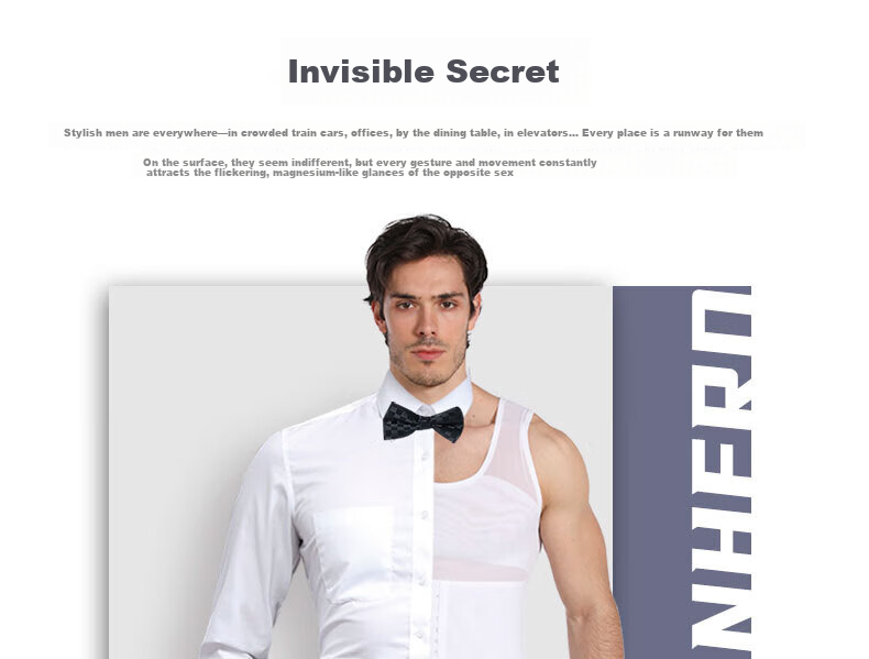 Langsha Men's Slimming Vest Ultra-Thin Abdomen Control Strong Chest Binder Invisible Body Shaper Tight Fit Slimming Top 9