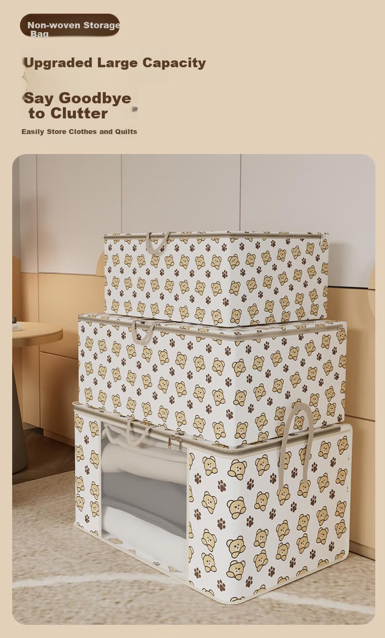 Siwangongli Cotton Quilt Storage Bag, Clothes Organizer Bag, Large Capacity Moving And Packing Bag for Quilts And Luggage 3