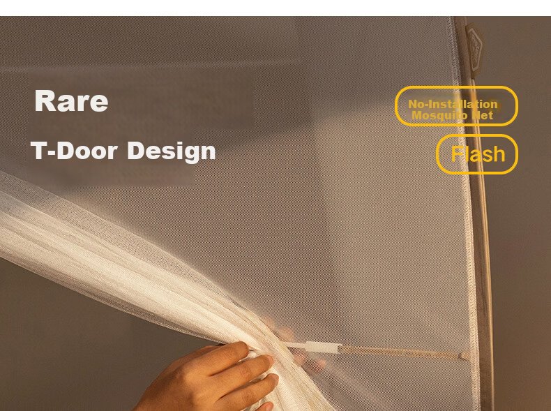MEDOGA Mongolian Mosquito Net, 1.5x2 Meters, Home Use, Integrated Design, No Installation Required, Three-Door Opening, Large Space, Star Blue [Foldable] 11