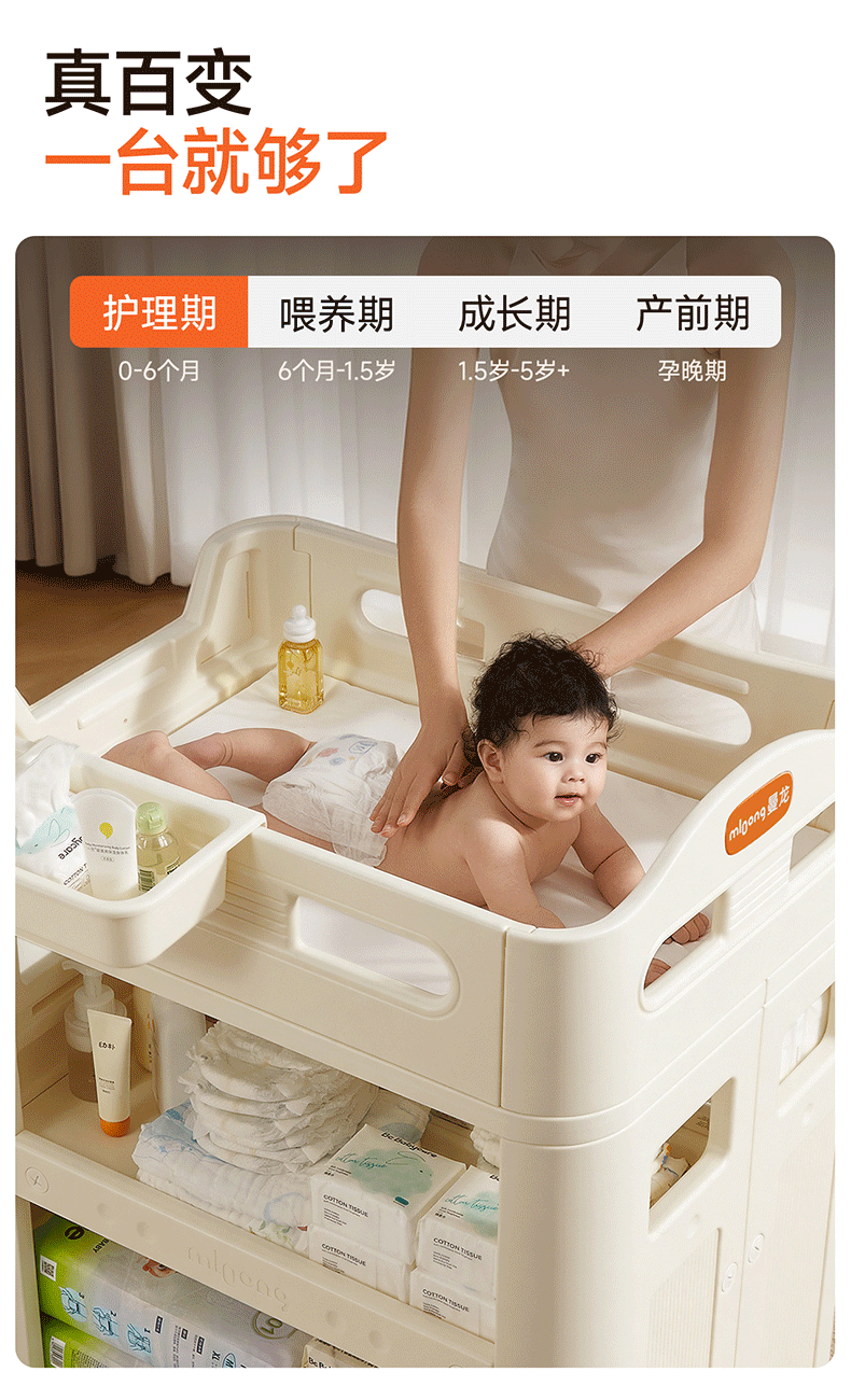 Manlong Multifunctional Diaper Changing Table Baby Care Station Baby Bathing and Nursing Home Storage Crib Touching Table 8