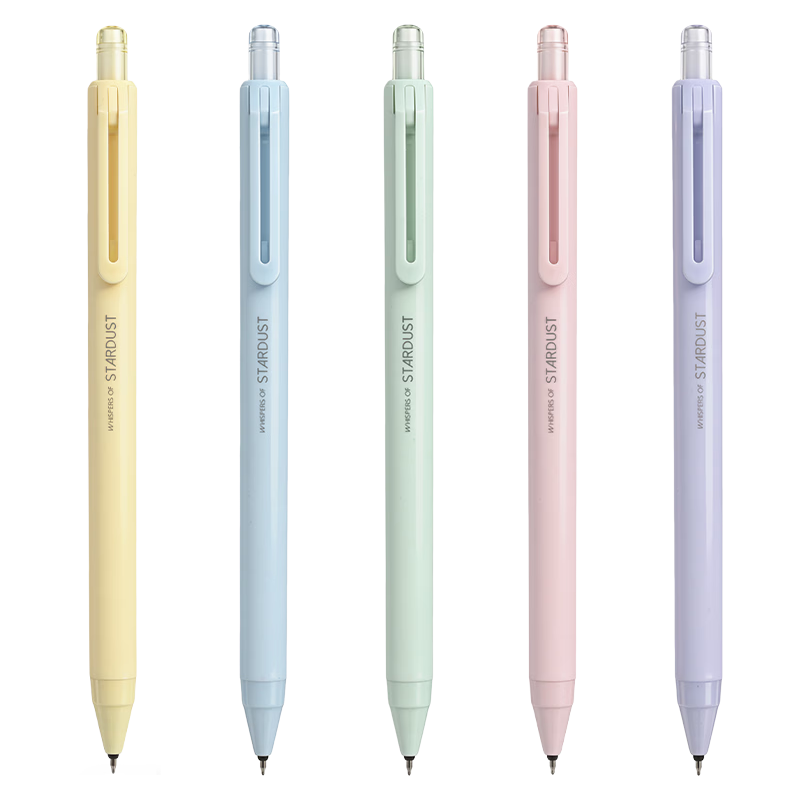 AIHAO Stardust Whisper Macaron Dopamine Ins Style Retractable Gel Pen ST0.5mm Black Ink 5-Pack DGP2001A