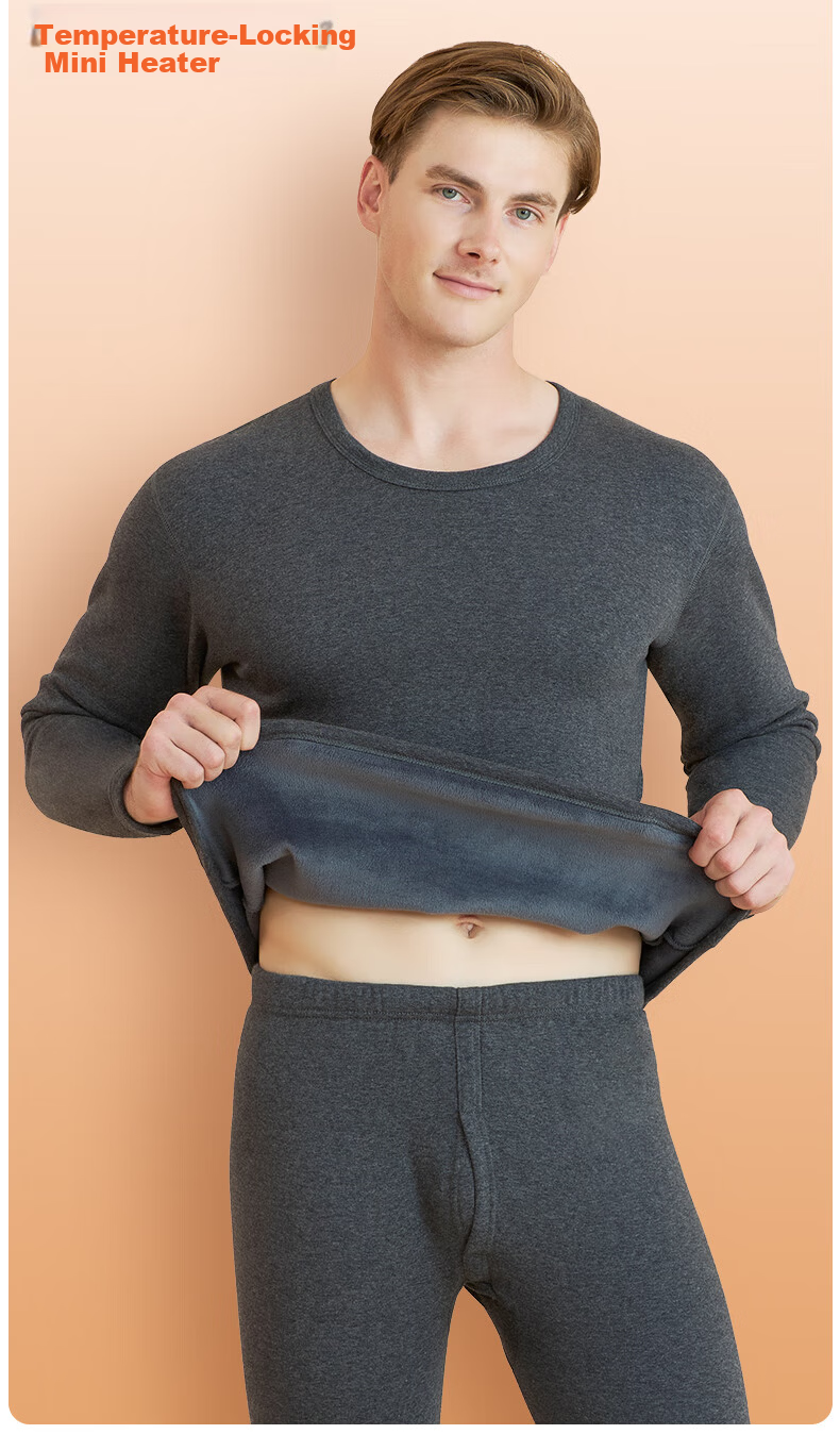LangSha Men's Red Cotton Thermal Underwear Set for the Year of the Horse - Autumn Long Johns, New Year's Gift Set 16