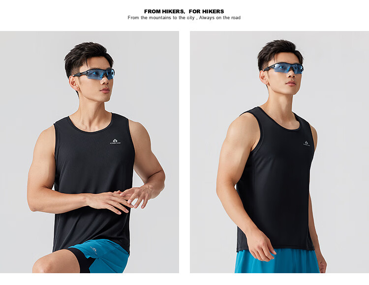 Toread Men's Quick-Dry Sleeveless T-Shirt Summer Lightweight Trail Running Moisture-Wicking Breathable Vest Yunxiao Blue 2XL 23