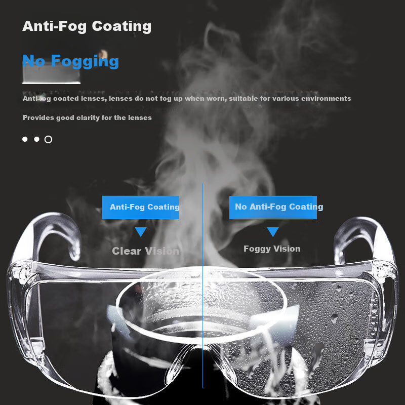Mashifu Anti-Fog Safety Goggles Industrial Cutting Protective Glasses Laboratory Chemical Splash Protection Windproof Dustproof Eyewear with Louver Anti-Fog Design, 1 Piece 2