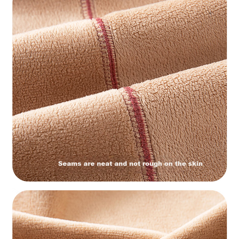 YUZHAOLIN Women's Thermal Underwear Set Fleece Lined Thickened Mid-High Neck Cold-Resistant Autumn Winter for Middle-Aged and Elderly Mothers and Grandmothers 17