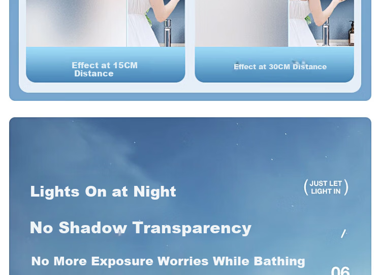 Zichen Thick Frosted Glass Window Privacy Film Translucent Opaque Anti-Peeping Bathroom Shower Sticker 14