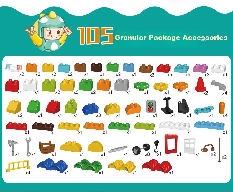FEELO Compatible LEGO Children's Building Blocks Large Particles Boys and Girls Birthday Gift Transformable Car 1614-2 9