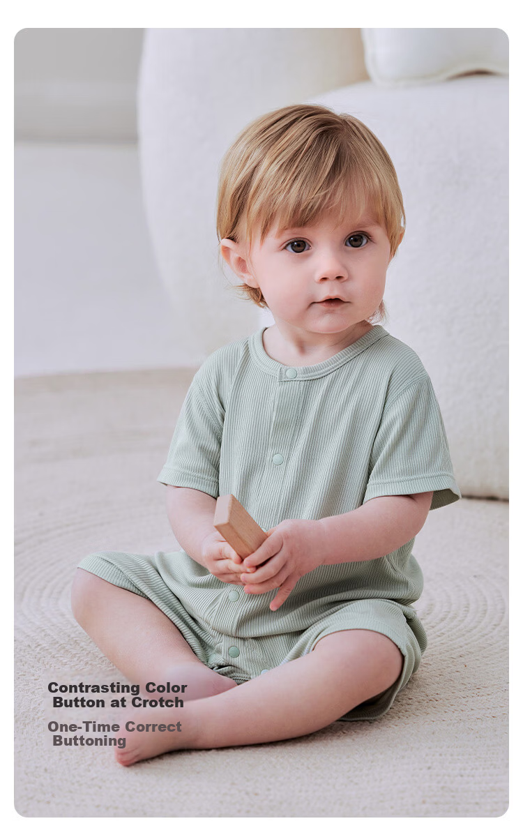 Babylove Baby Romper Summer Modal Lightweight Breathable Unisex Short Sleeve Homewear 6