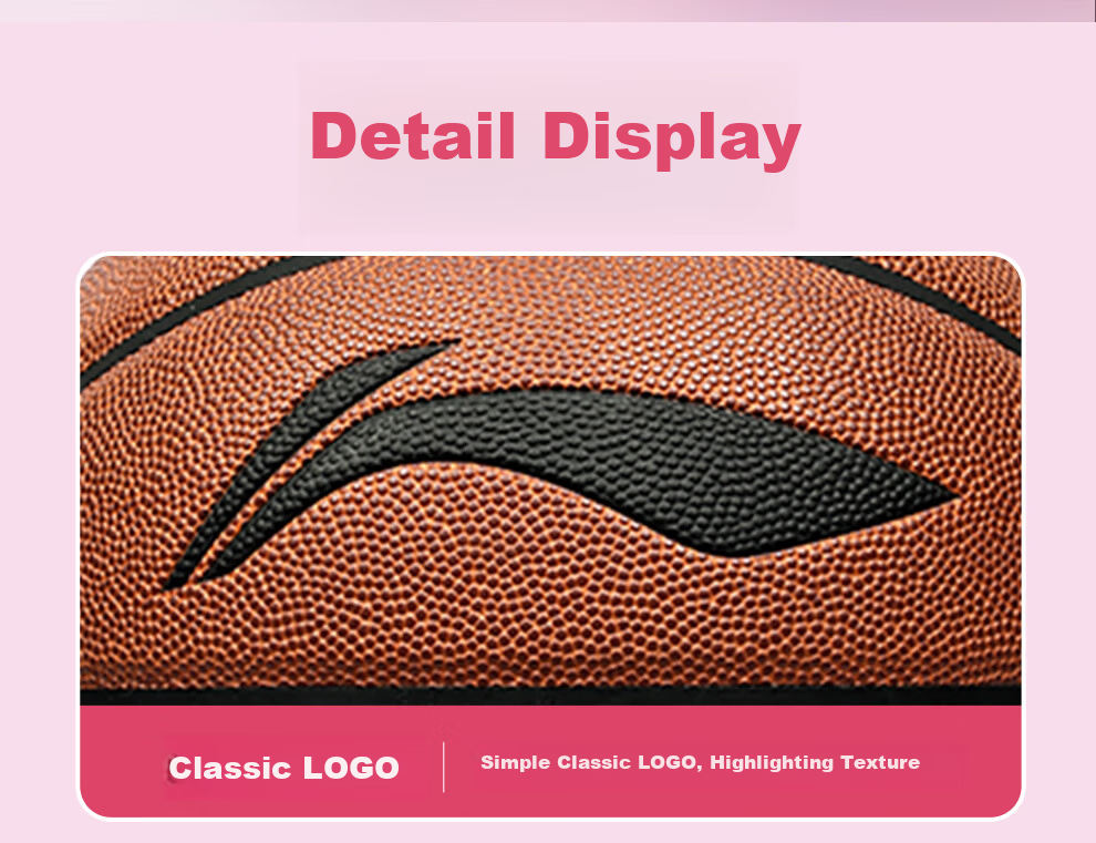 Li-Ning Basketball Junior Middle School Indoor Outdoor Girls Size 6 Official Exam Basketball for Ages 12-18 Women's Standard Test Ball 33