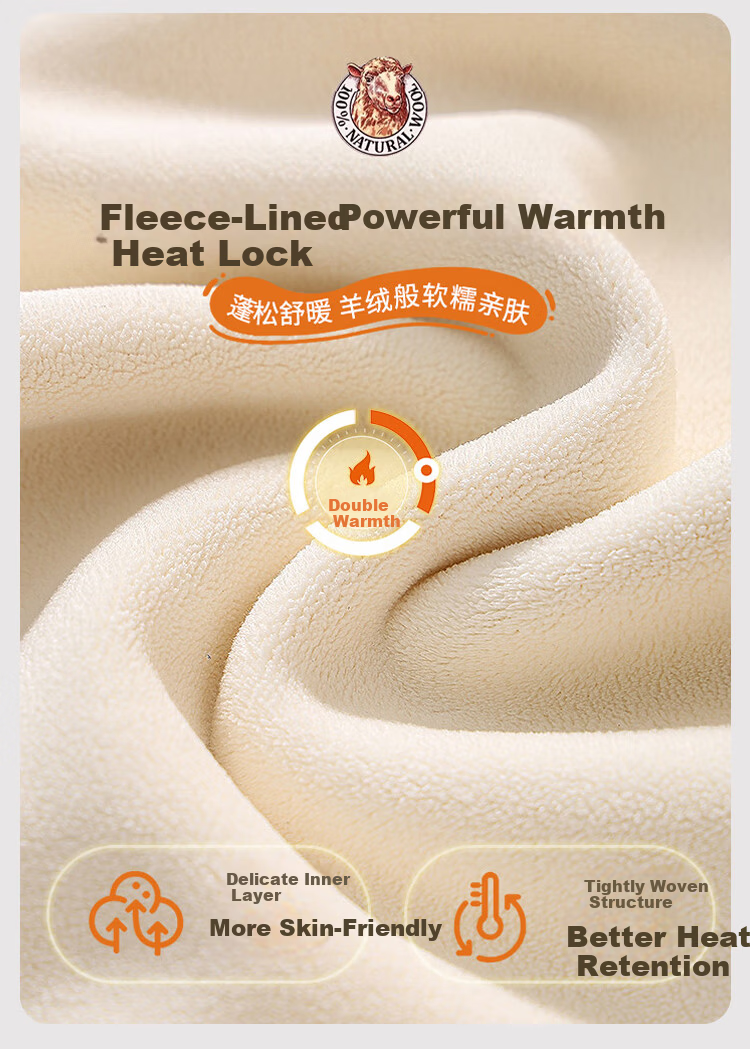 LangSha Women's Thermal Underwear Set Fleece Lined Thickened Winter Lamb Wool Heat Retaining High Neck Top and Bottom Pajamas 5