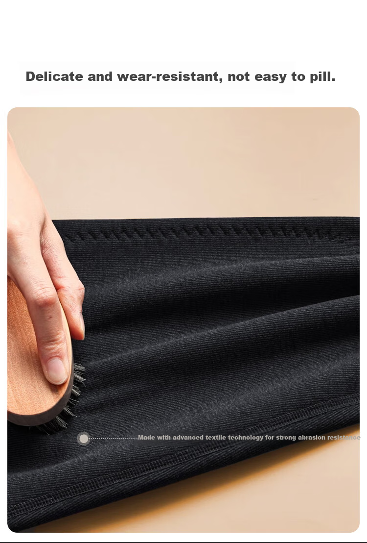 MiiOW Men's Wool Knee Warmers Thermal Fleece Thickened Cotton Pants Winter Plus Size Cold-Resistant Base Layer Pants 14