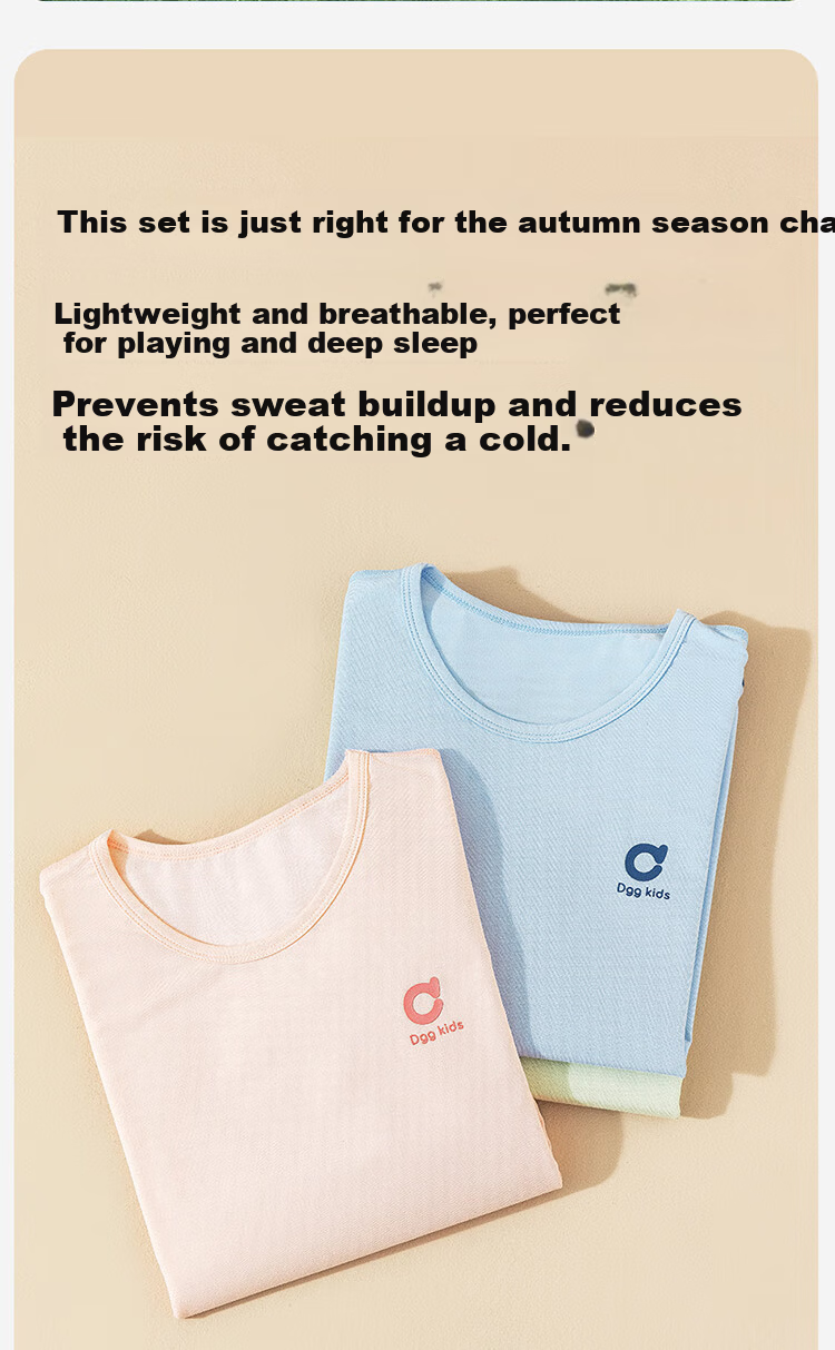Dingguagua Children's Autumn Underwear Set, Boys' Modal Thin Underwear, Spring And Autumn Pajamas, for Older Children, Base Layer, Blue, Size 140 4