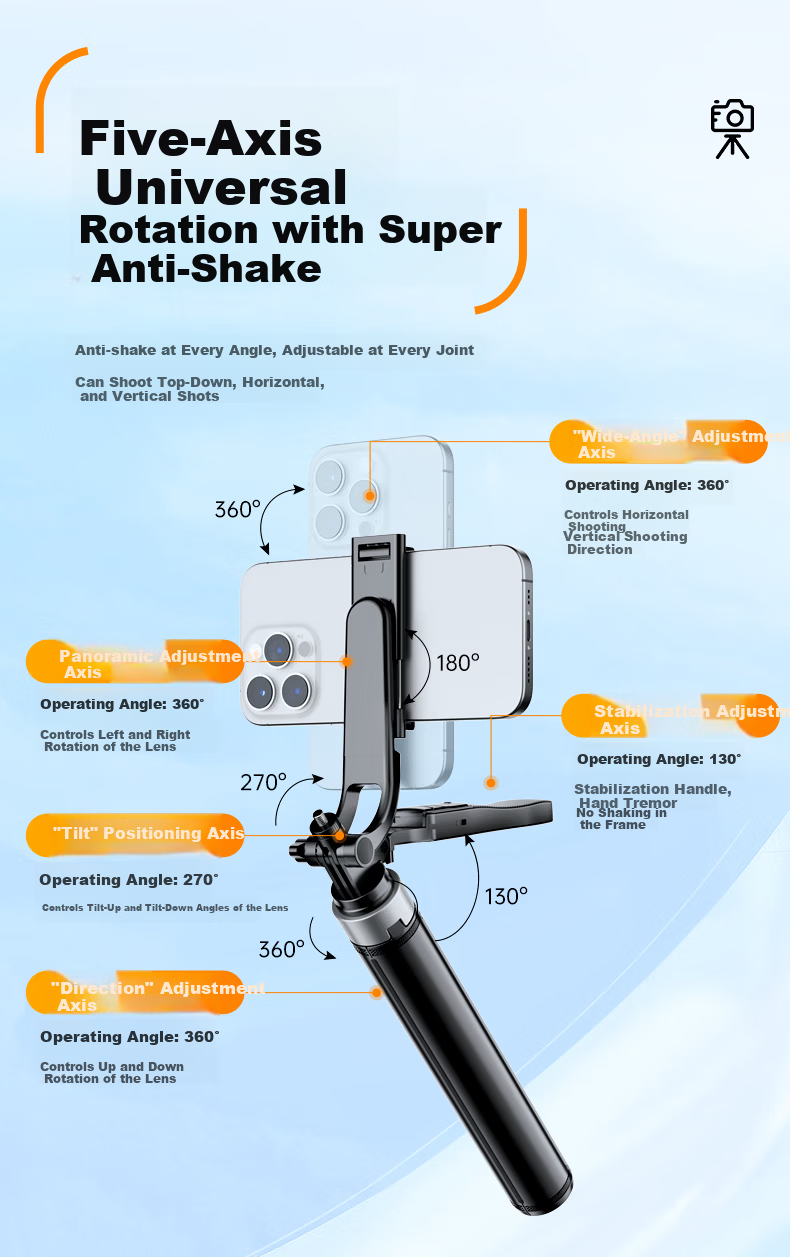 Zhiguozhe 1.8m Aluminum Alloy Selfie Stick Phone Holder Floor Stand 360° Rotation Anti-Shake Follow Shooting Automatic Tripod Portable Travel 2026 New Model 13