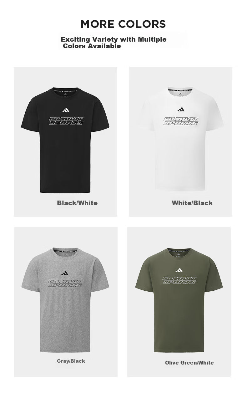 Adidas Men's Short Sleeve 2026 New Casual Sports Fitness Skin-friendly Cotton Crew Neck T-Shirt Olive Green/White 2XL 7