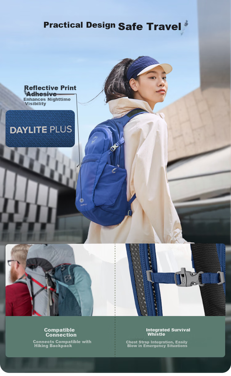 OSPREY Daylite 13L Daylight Small Eagle Backpack Outdoor Travel Commuting Multifunctional School Bag Dark Blue O/S 6