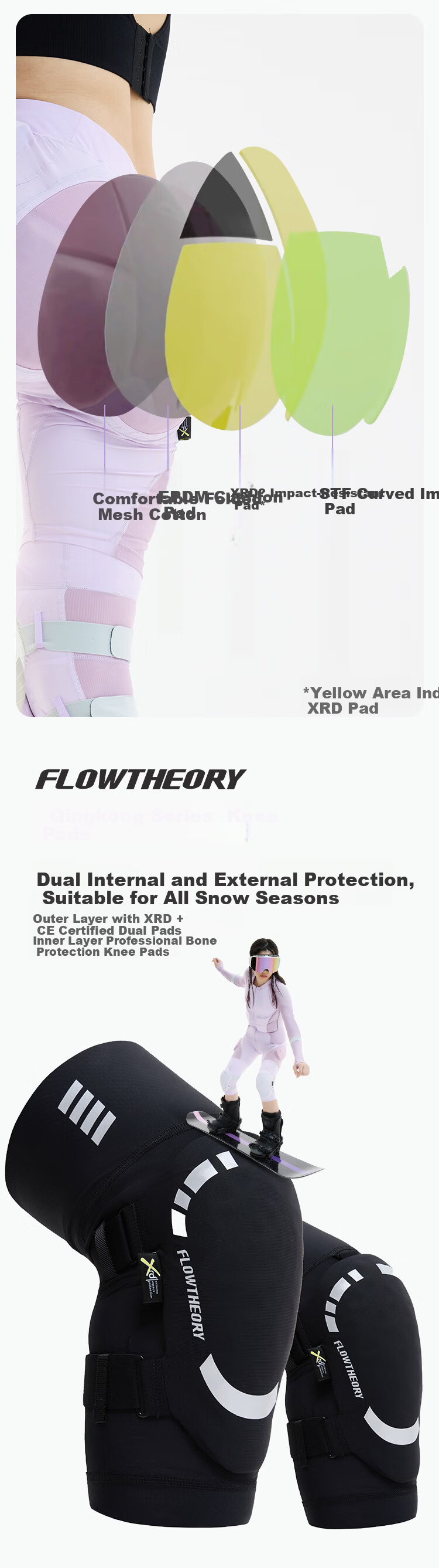 Flow Theory Ski Protective Gear XRD® Ski Armor Sports Protective Gear Ski Equipment Men's Shadow Black M Qikong Series 8